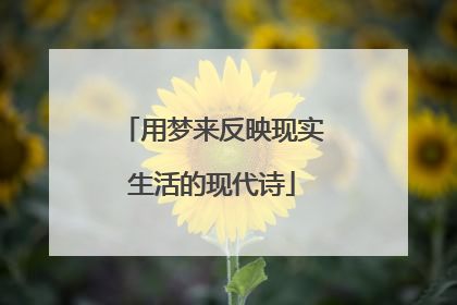 用梦来反映现实生活的现代诗