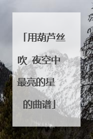 用葫芦丝吹 夜空中最亮的星 的曲谱