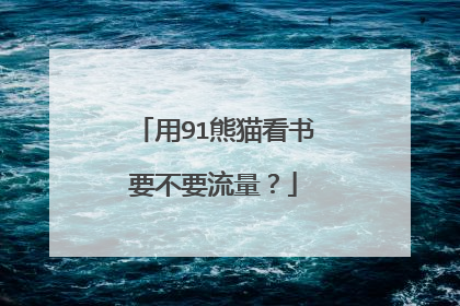 用91熊猫看书要不要流量？