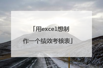 用excel想制作一个绩效考核表
