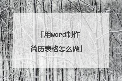 用word制作简历表格怎么做