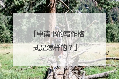 申请书的写作格式是怎样的?