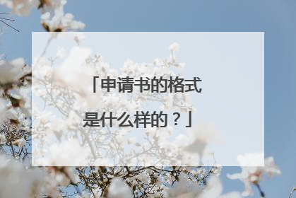 申请书的格式是什么样的?