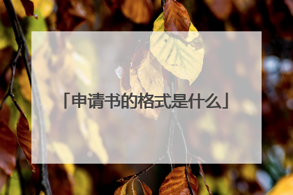 申请书的格式是什么