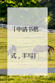 申请书格式,手写