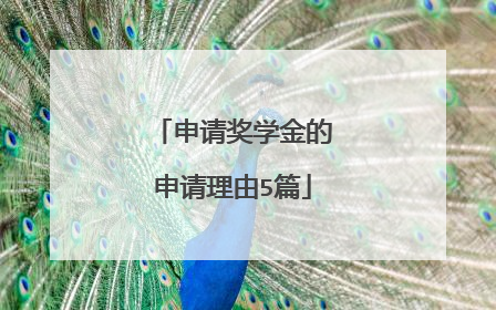 申请奖学金的申请理由5篇