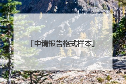 申请报告格式样本