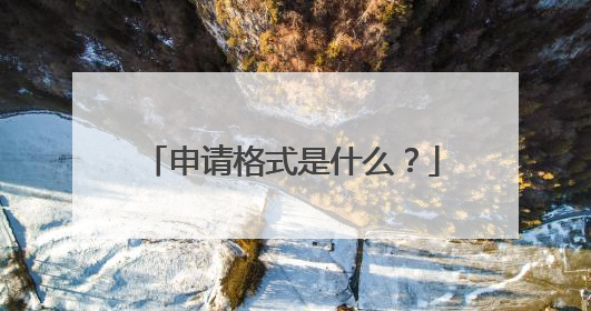 申请格式是什么?