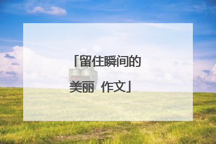 留住瞬间的美丽 作文