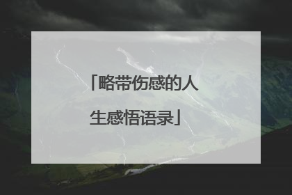 略带伤感的人生感悟语录