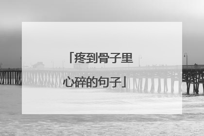 疼到骨子里心碎的句子