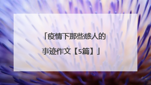 疫情下那些感人的事迹作文【5篇】