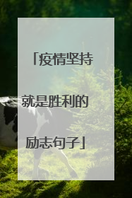 疫情坚持就是胜利的励志句子