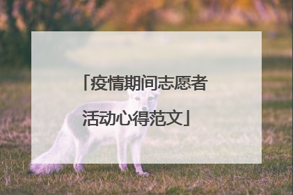 疫情期间志愿者活动心得范文