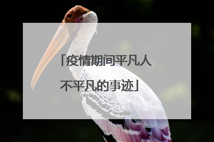 疫情期间平凡人不平凡的事迹