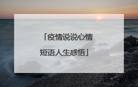 疫情说说心情短语人生感悟