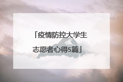 疫情防控大学生志愿者心得5篇
