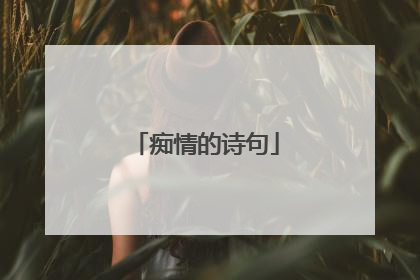 痴情的诗句