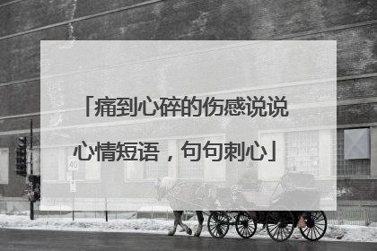痛到心碎的伤感说说心情短语,句句刺心