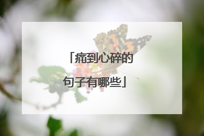 痛到心碎的句子有哪些