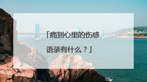 痛到心里的伤感语录有什么？