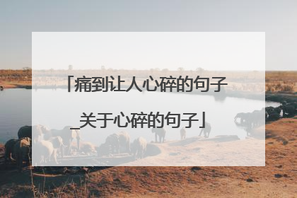 痛到让人心碎的句子_关于心碎的句子