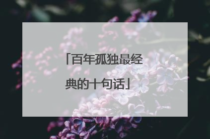 百年孤独最经典的十句话