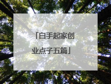 白手起家创业点子五篇