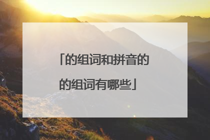 的组词和拼音的的组词有哪些