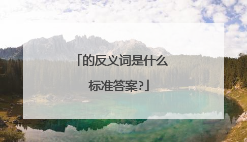的反义词是什么 标准答案?