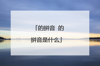 的拼音 的拼音是什么