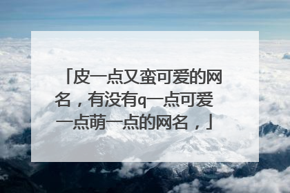 皮一点又蛮可爱的网名,有没有q一点可爱一点萌一点的网名,