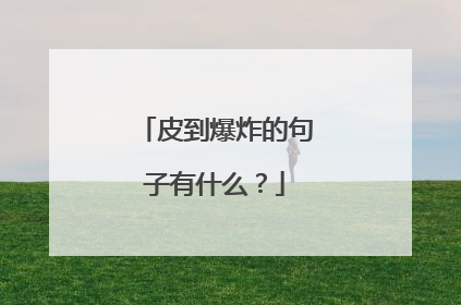 皮到爆炸的句子有什么？