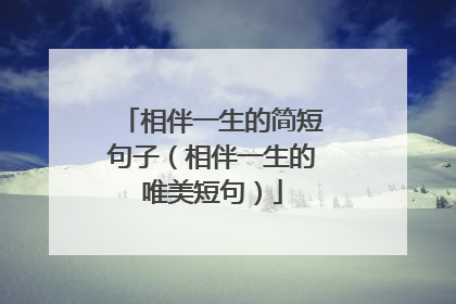 相伴一生的简短句子（相伴一生的唯美短句）