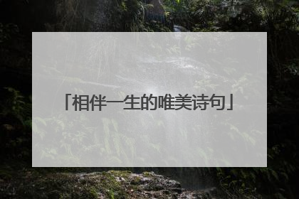 相伴一生的唯美诗句