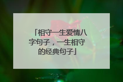 相守一生爱情八字句子，一生相守的经典句子