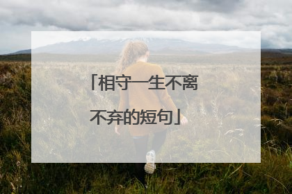 相守一生不离不弃的短句