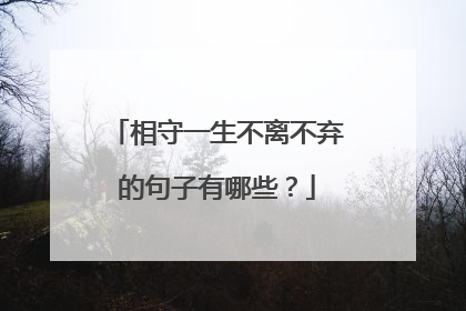 相守一生不离不弃的句子有哪些？