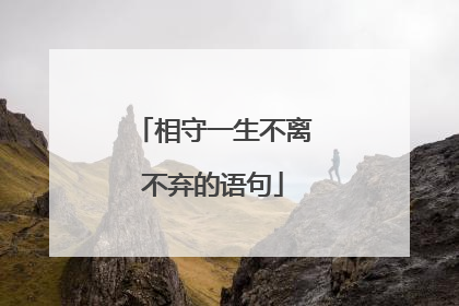 相守一生不离不弃的语句