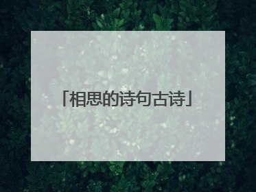 相思的诗句古诗