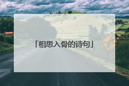 相思入骨的诗句