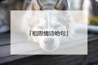 相思情诗绝句