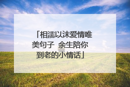 相濡以沫爱情唯美句子 余生陪你到老的小情话
