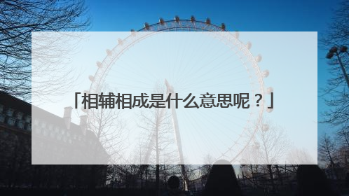 相辅相成是什么意思呢？