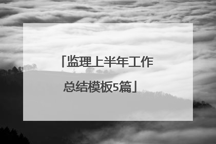 监理上半年工作总结模板5篇