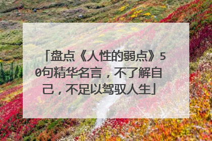 盘点《人性的弱点》50句精华名言,不了解自己,不足以驾驭人生