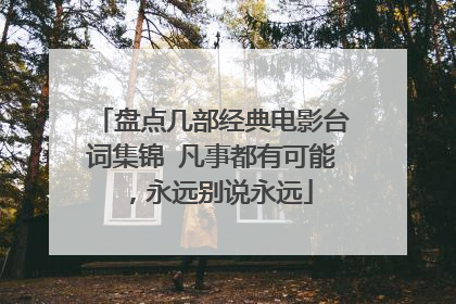盘点几部经典电影台词集锦 凡事都有可能,永远别说永远