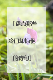 盘点那些冷门却惊艳的诗句