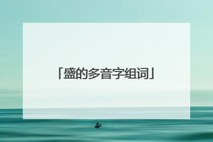 盛的多音字组词