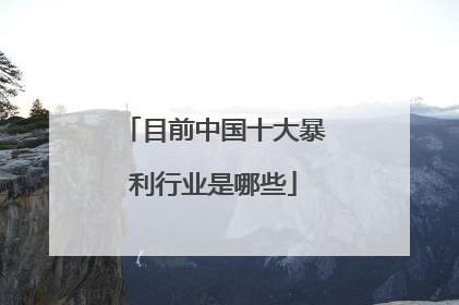 目前中国十大暴利行业是哪些